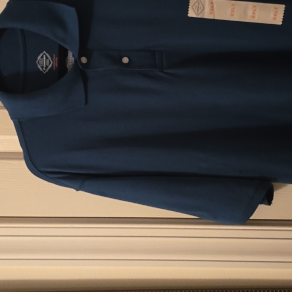 ST. JOHNS BAY MEN'S BIG AND TALL TEAL BLUE SHORT SLEEVE POLO SHIRT SIZE 2XLT - Picture 4 of 14